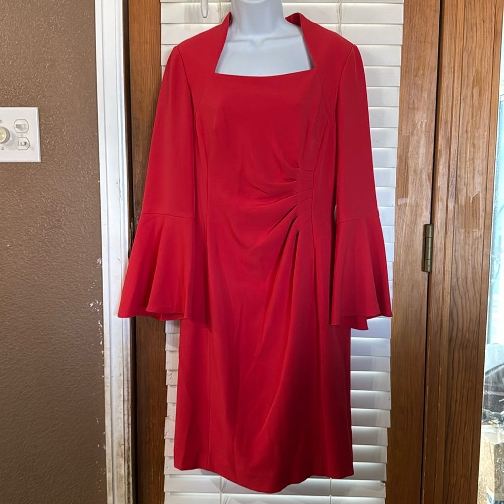 SIZE 8 Tahari Sheath Dress with Bell Sleeves